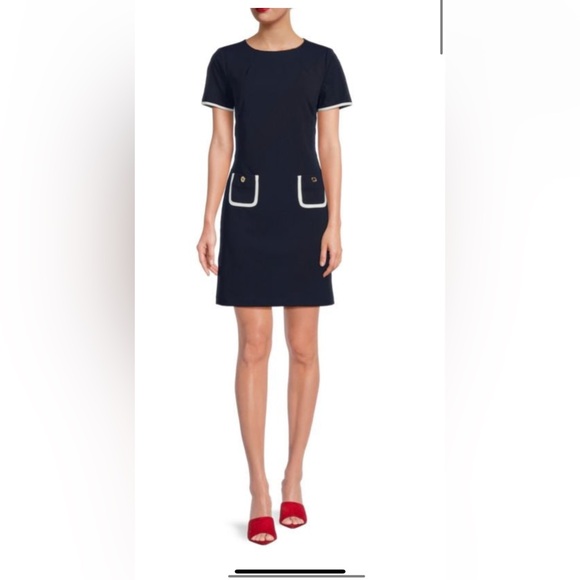 Tommy Hilfiger Blue Sheath Mini Dress Short Sleeve - Picture 1 of 6